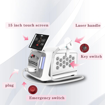 Portable NO Q Switch 755nm 808 Nm Diodenlaser-Haarentfernung Maschine mit optionale Fleckengröße