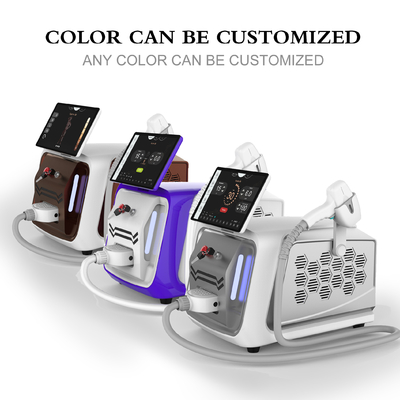 Portable NO Q Switch 755nm 808 Nm Diodenlaser-Haarentfernung Maschine mit optionale Fleckengröße