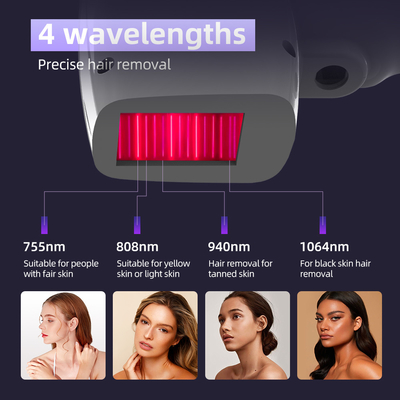 808 Diode Laser Eis Haare Entfernen Maschine 4 Wellenlängen 1064nm Wechselbare Fleckengröße Android-System
