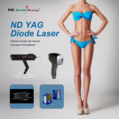 2 in 1 Laserdiodenmaschine Portable und stationäre Tattoo Entfernung 810nm 808nm Q-Switched ND Yag Diode Laser 810nm