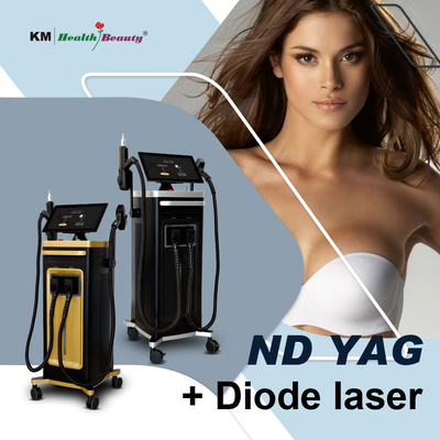 2 in 1 Laserdiodenmaschine Portable und stationäre Tattoo Entfernung 810nm 808nm Q-Switched ND Yag Diode Laser 810nm