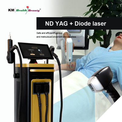 2 in 1 Laserdiodenmaschine Portable und stationäre Tattoo Entfernung 810nm 808nm Q-Switched ND Yag Diode Laser 810nm