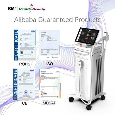 AI Neue KM-System 300-2400W 755nm 808nm 1064nm Eis Titandioden Laser Haarentfernung Maschine
