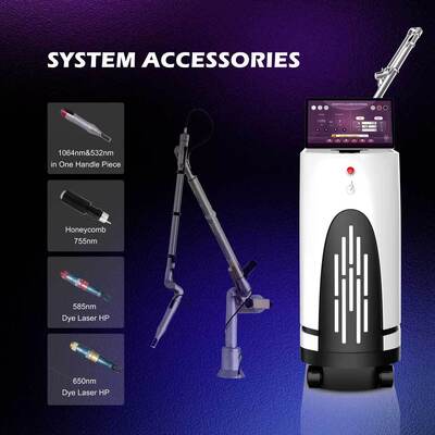 PicoSecond Laser 1064nm 532nm Muttermal Tattoo Entfernung Nd Yag Pico Laser Picosekunden Picolaser Tattoo Entferner Maschine